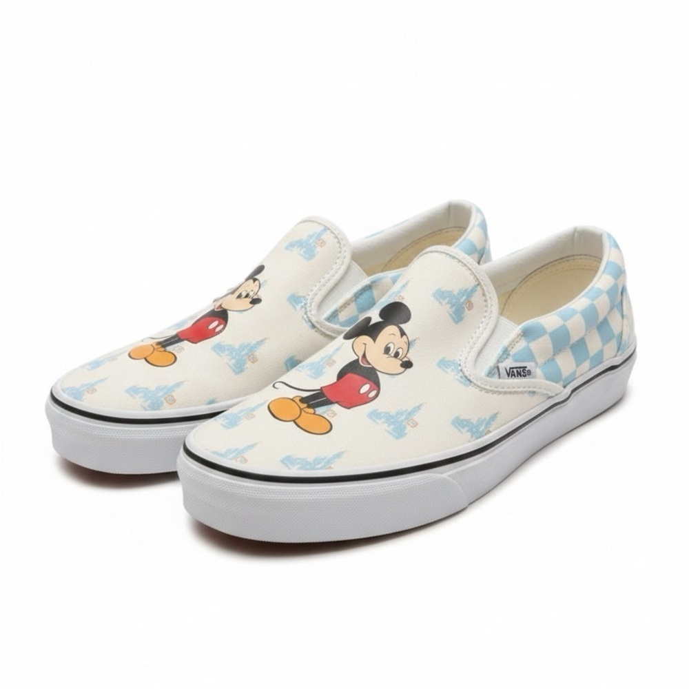 RARE DISNEY VANS anniversary Sneakers - Cream and Blue 8.5